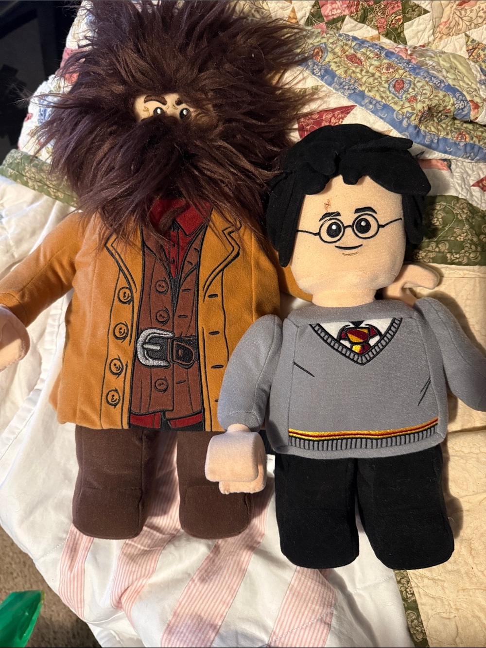 Harry Potter and hagrid Lego plush